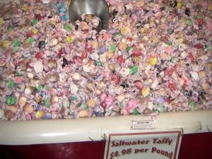 A bathtub full of salt water taffy in Fish Creek, Wisconsin