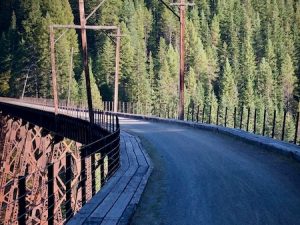 One of the seven amazing train trestles along the Hiawatha Trail between Montana and Idaho