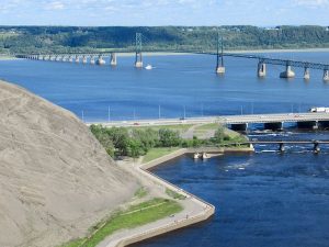 View across the Saint Lawrence River to Île d'Orléans