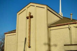 The First Baptist Church in downtown Pawhuska