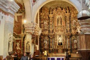 A view of the Mission San Xavier del Bac sanctuary, built between 1783 and 1797