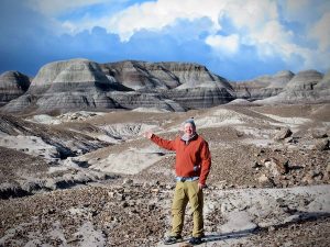 Along the trail at Blue Mesa, inside the Petrified Forest National Park, Arizona.