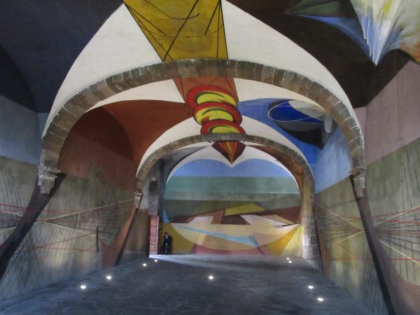 Unfinished mural from Mexican artist Siqueiros at the Cultural Center in San Miguel de Allende